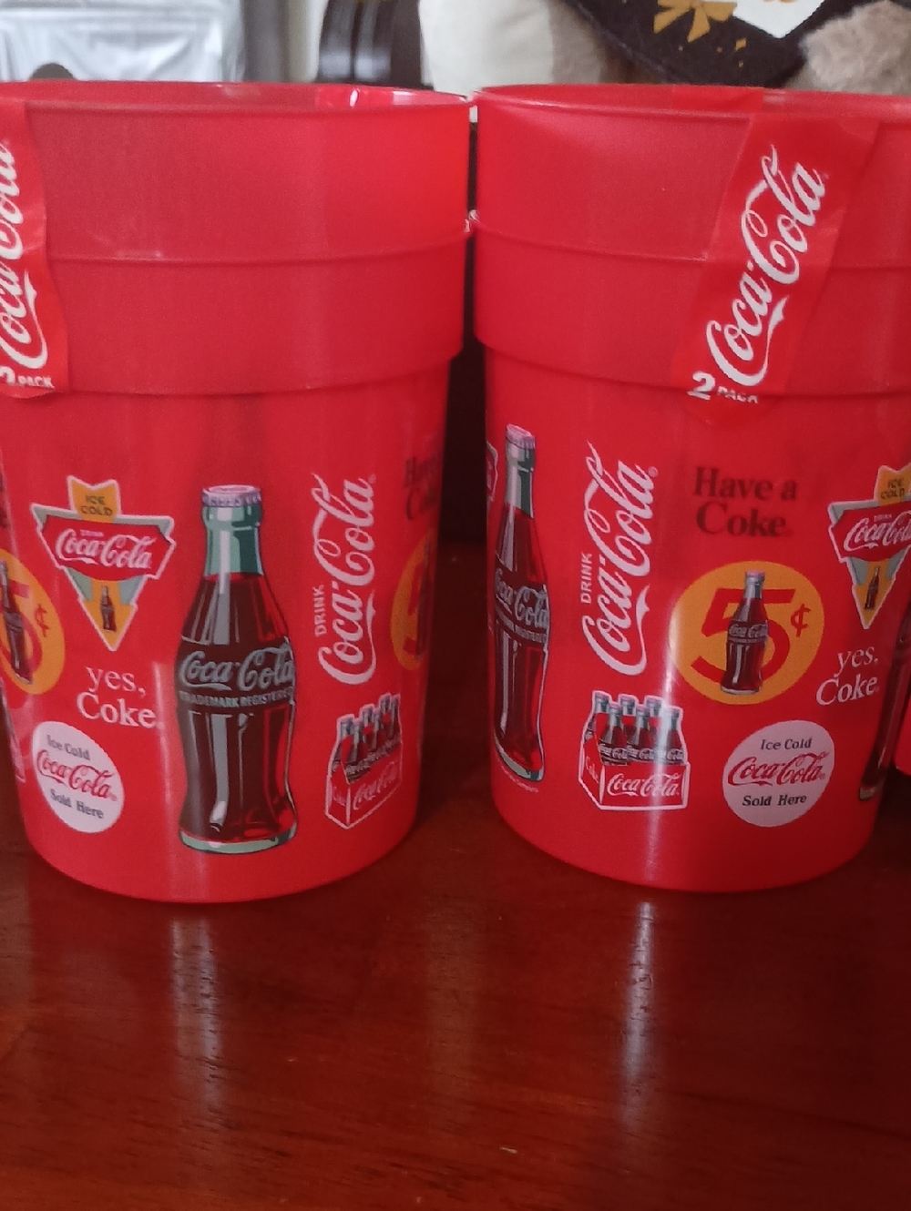 Coca-Cola advertising red plastic cups often sold in  Set Of 2, Coca Cola TumAnd